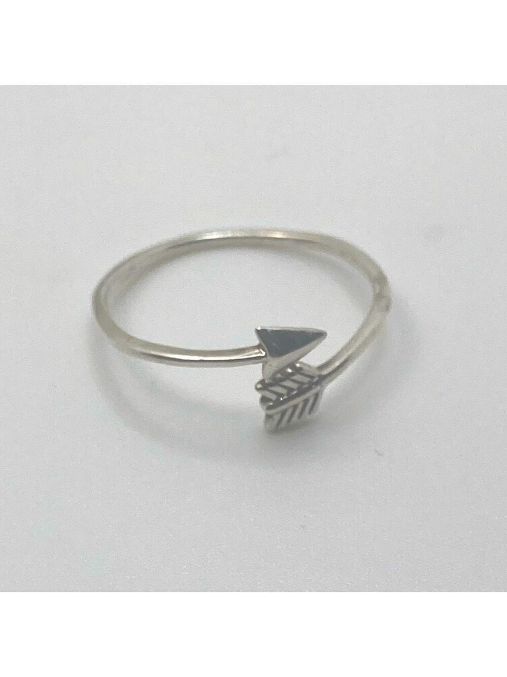 Vtg Sterling Silver Open Arrow Sagittarius Symbol Ring Open / Adjustable OS